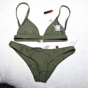 LA hearts luxe olive green bikini
